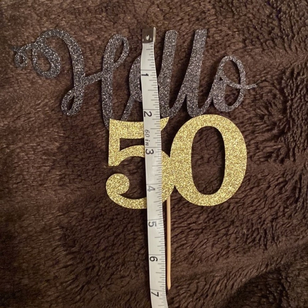 Hello 50 cake topper - Picture 3 of 5